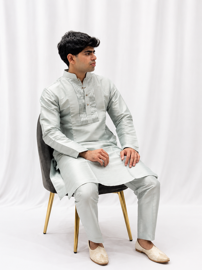 Mint Green Designer Indo-Western Jacket Kurta Set