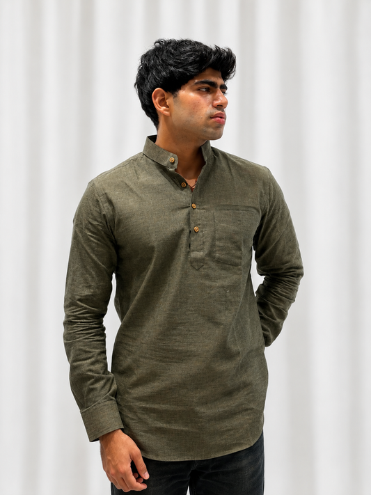 Olive Green Short Kurta Only