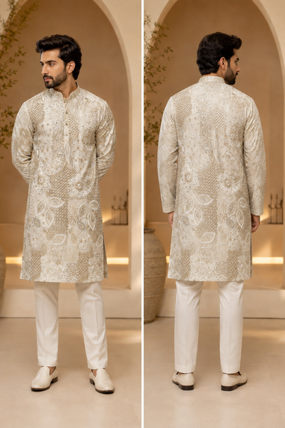 Ivory Heritage Embroidered Kurta Set