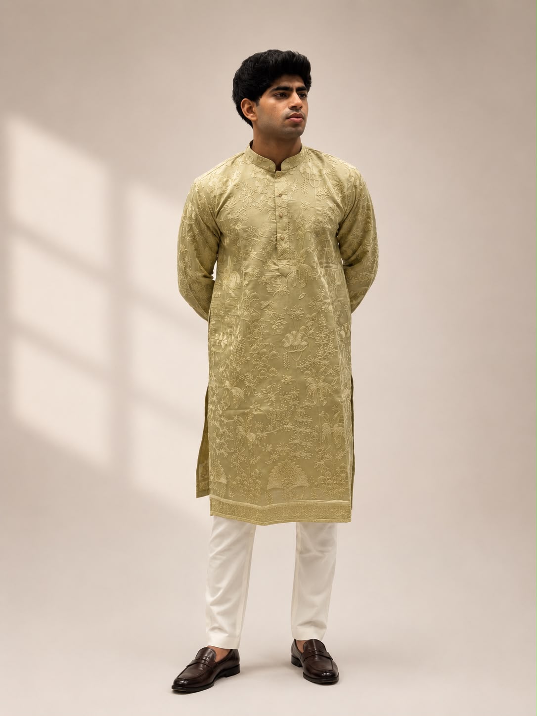 Men's Thread Work Kurta Set | Premium Embroidered